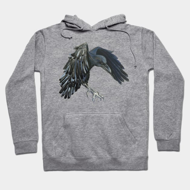 Black Crow Master of Time Illustration Hoodie by Julia Doria Illustration